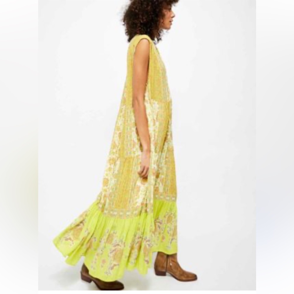 NWT Free People Hanalei Bay Yellow Maxi Size M as Seen on Episode 6 Home Town - Picture 2 of 16